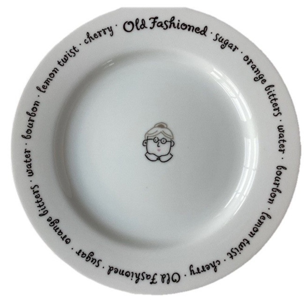 Pottery Barn Bar Lingo Appetizer Plates Set‎ of 7 Cocktail Drinks Party 8"